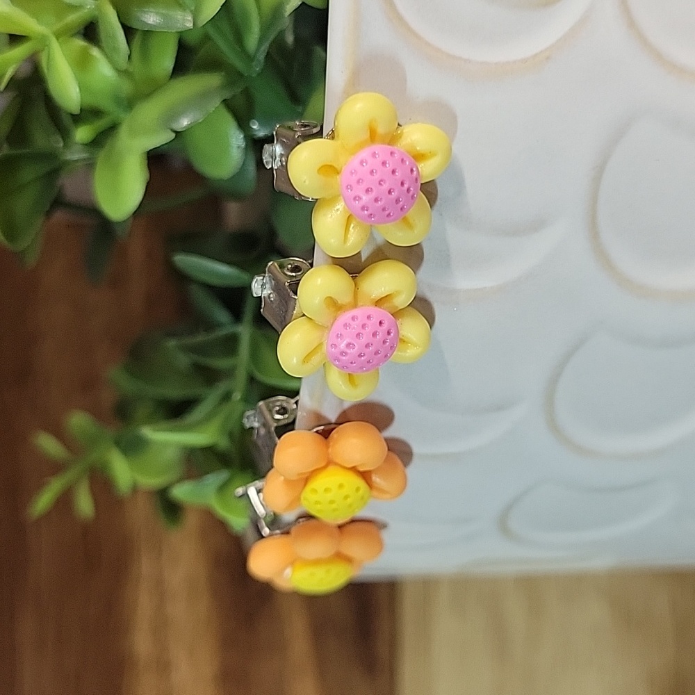 SPRING BLOOM CLIP-ON EARRINGS, Set of Two - Picture 5 of 7